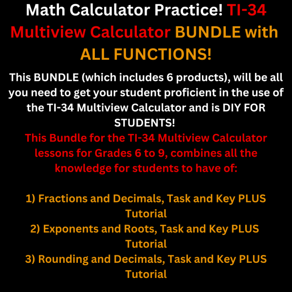 Math Calculator Practice! TI-34 Multiview Calculator BUNDLE with ALL ...