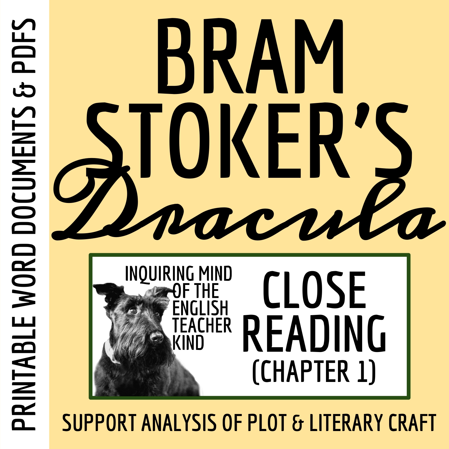 Dracula Chapter 1 Close Reading Analysis Worksheet and Answer Key