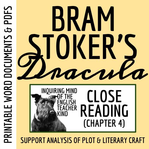 Dracula Chapter 4 Close Reading Analysis Worksheet and Answer Key ...