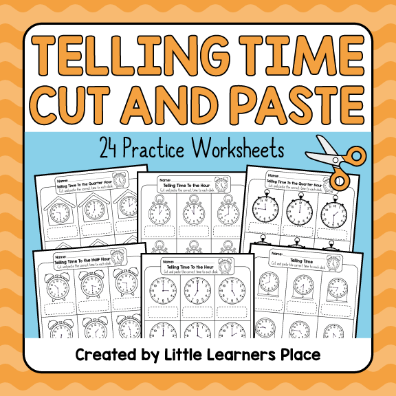 Telling Time Cut and Paste Worksheets And Activities