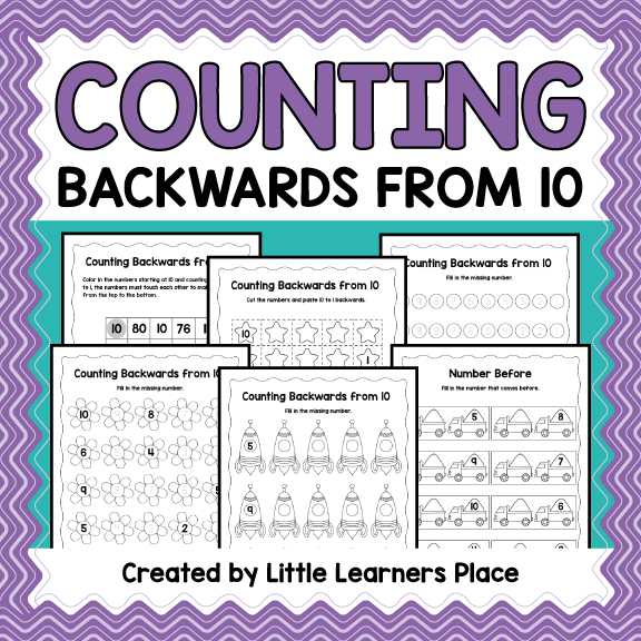 Counting Backwards From 10 | Math Worksheets, Mazes, Cut and Paste