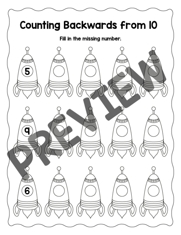 Counting Backwards From 10 | Math Worksheets, Mazes, Cut and Paste ...