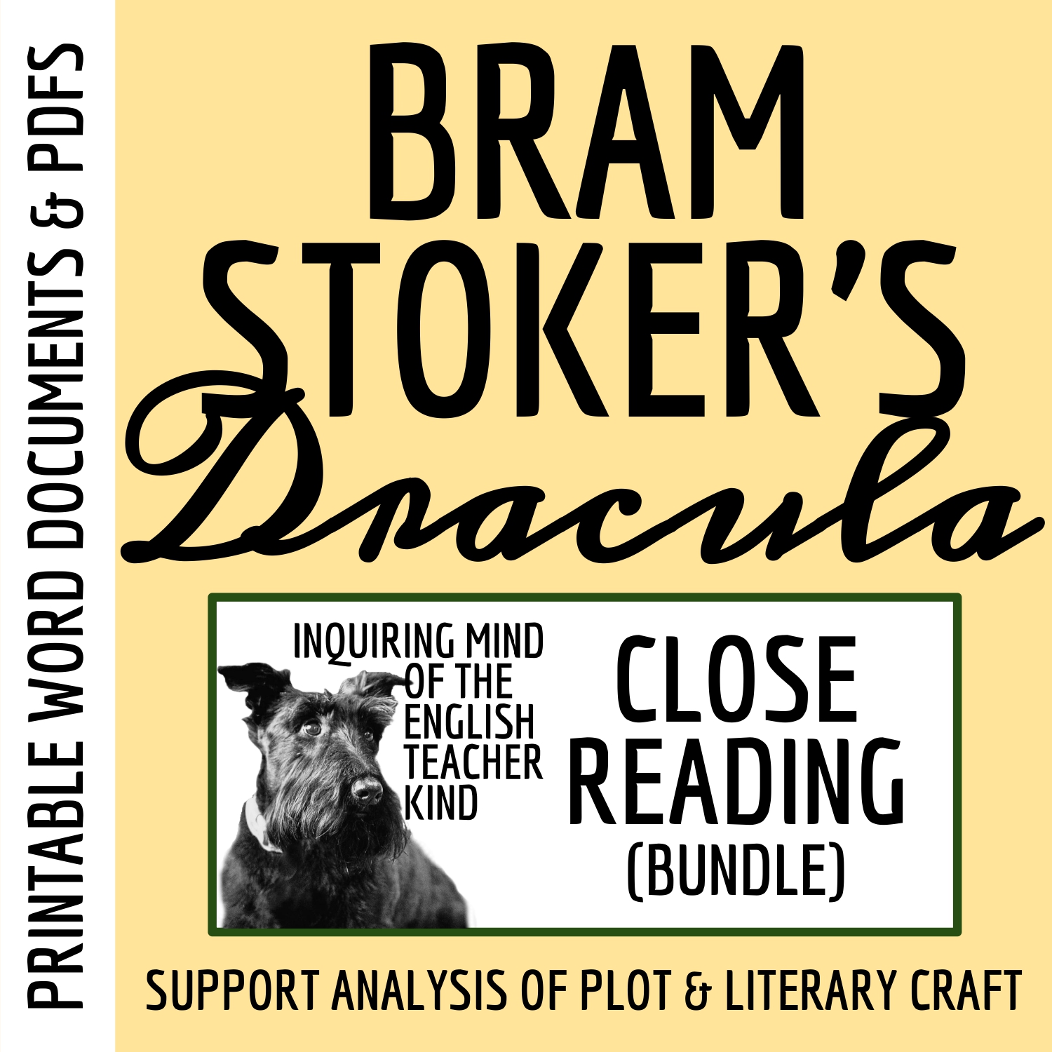 Dracula by Bram Stoker Close Reading Analysis Worksheets Bundle with Answer Keys