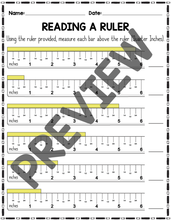 Measuring Length - Reading a Ruler (1/2 inch, 1/4 inch and 1/8 Inch ...