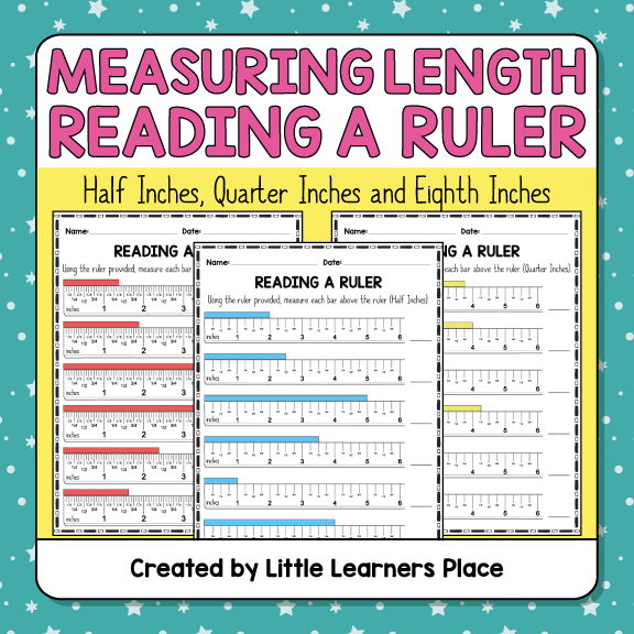 Measuring Length - Reading a Ruler (1/2 inch, 1/4 inch and 1/8 Inch ...