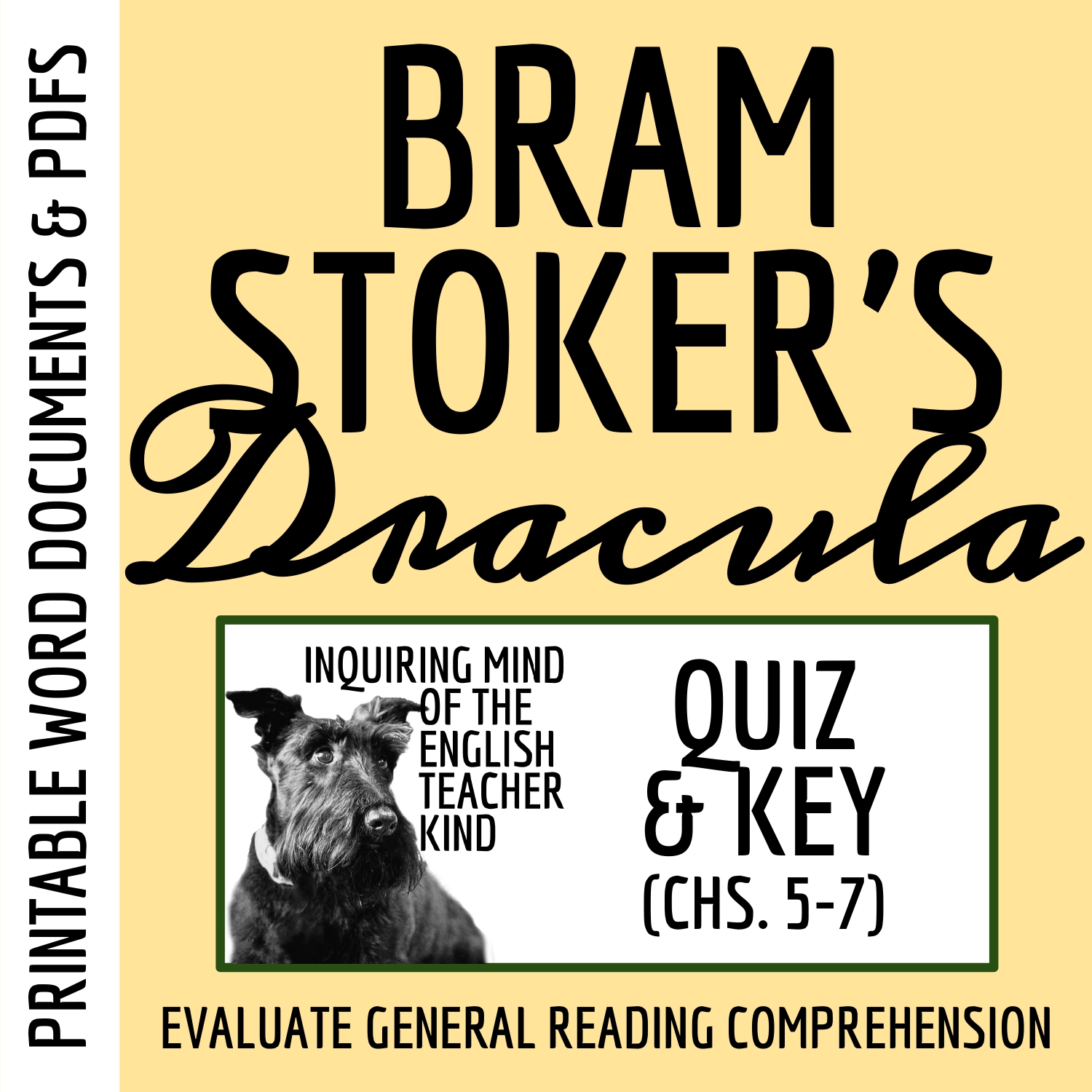 Dracula by Bram Stoker Chapters 5 through 7 Quiz and Answer Key