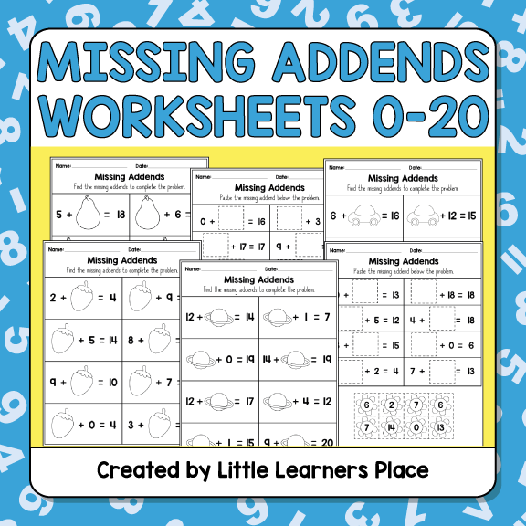 Missing Addends to 20 | Math Worksheets