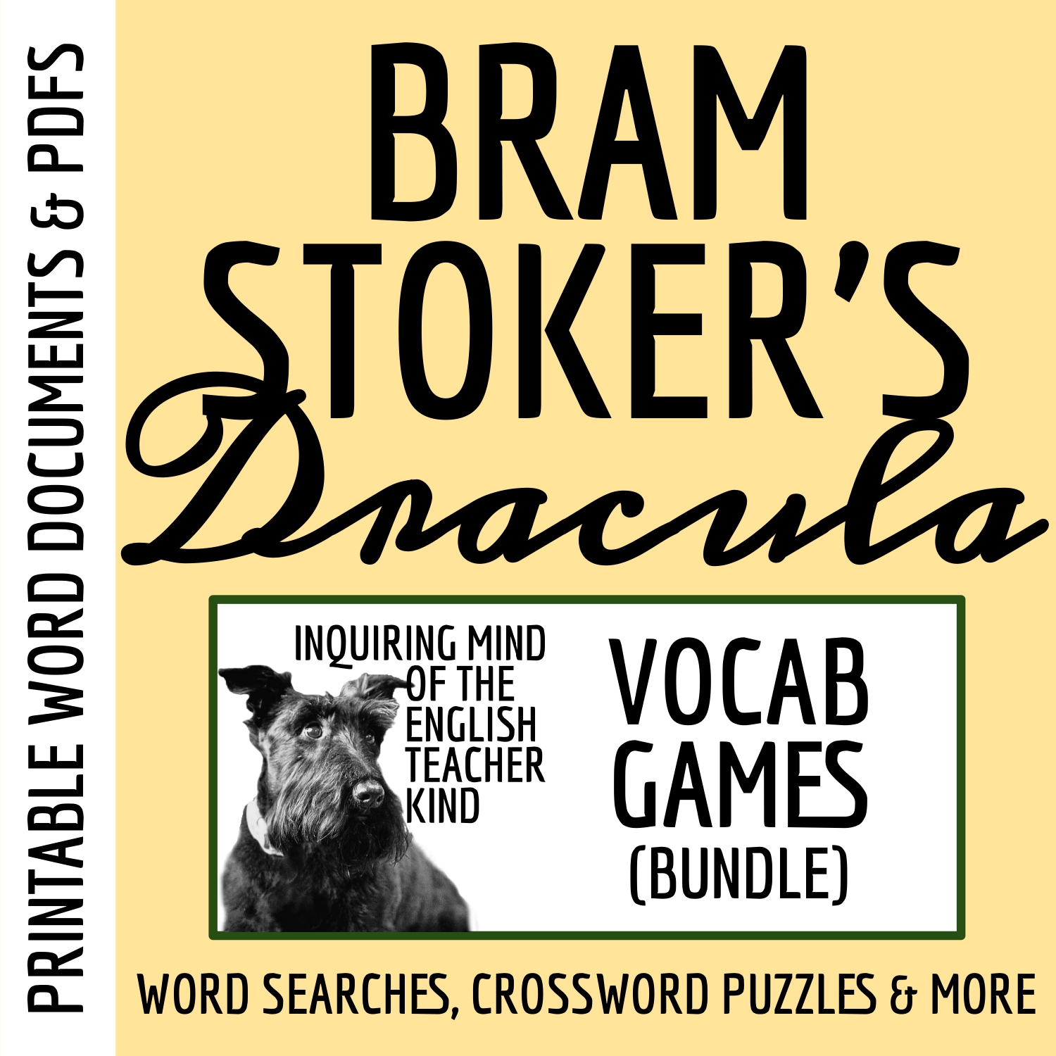 Dracula by Bram Stoker Vocabulary Games for High School Bundle