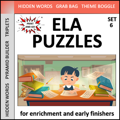 ELA Puzzles: Set 6 - enrichment for early finishers