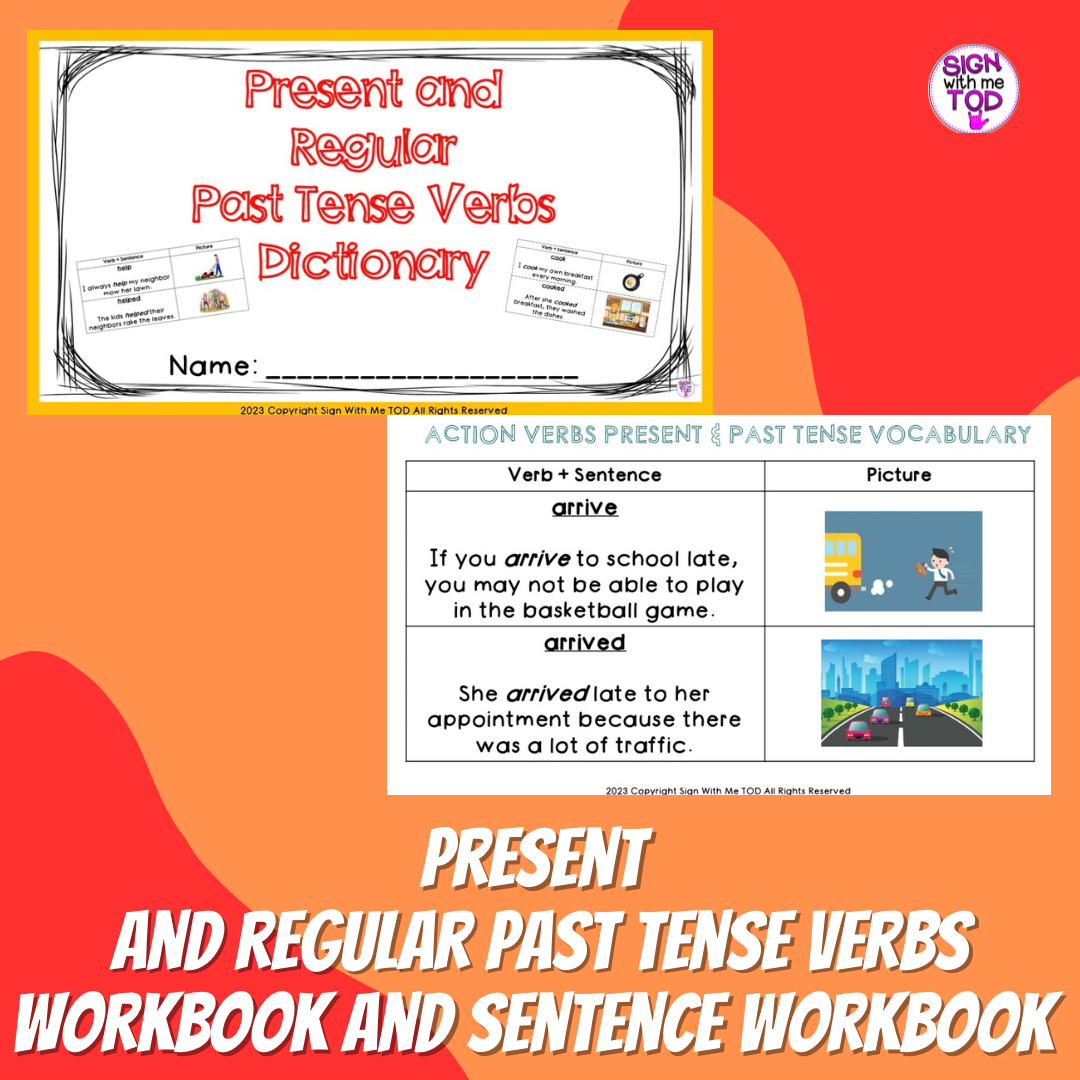 ESL - Present and Past Tense Regular Verbs Workbook and Sentence Review