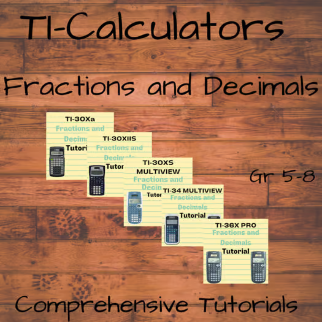 Real Math Calculator practice! Fractions and Decimals Tutorials for all TI-30 models Gr 5-8