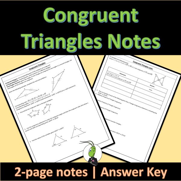 Congruent Triangles Geometry Guided Notes Congruent Triangles Unit ...