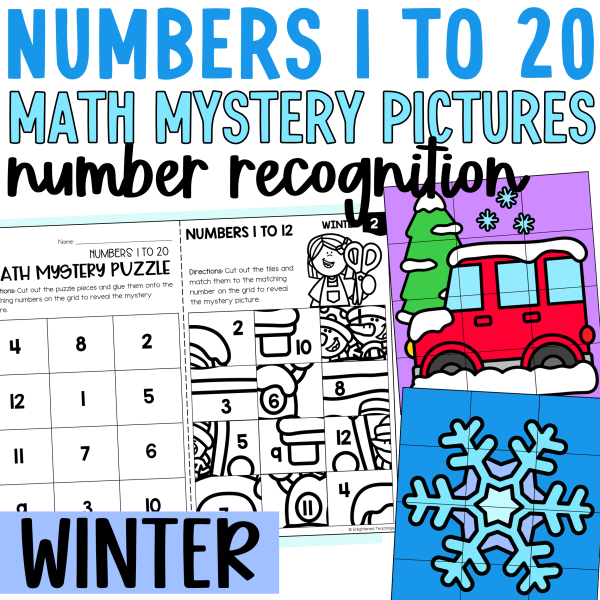 Winter Numbers to 20 Worksheets Math Mystery Puzzles Winter Number ...