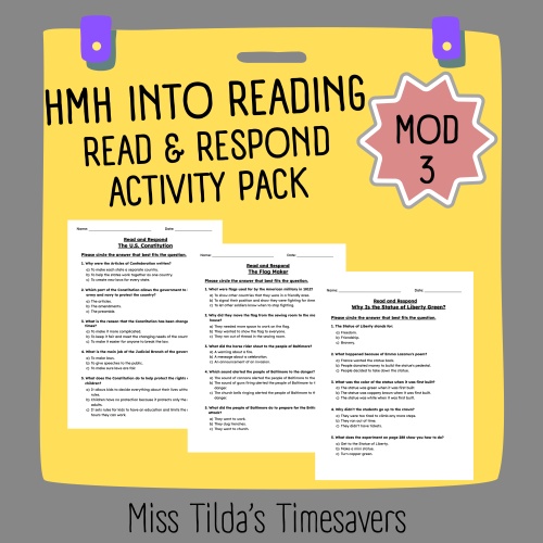 Grade 3 HMH into Reading Module 3 Review Assessments Bundle - Made By ...