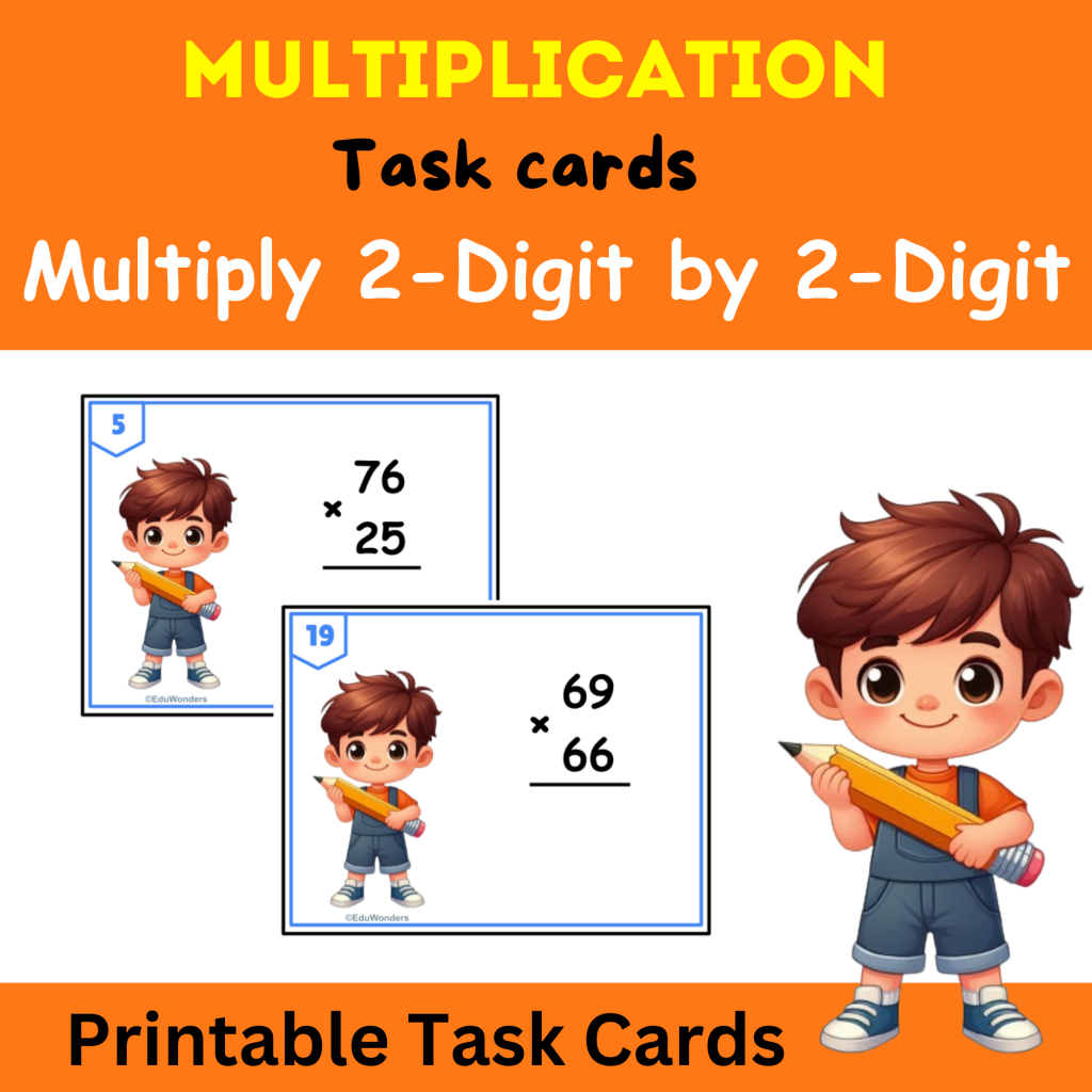 Multiplication Practice - Multiply 2-Digit by 2-Digit | Printable Task ...