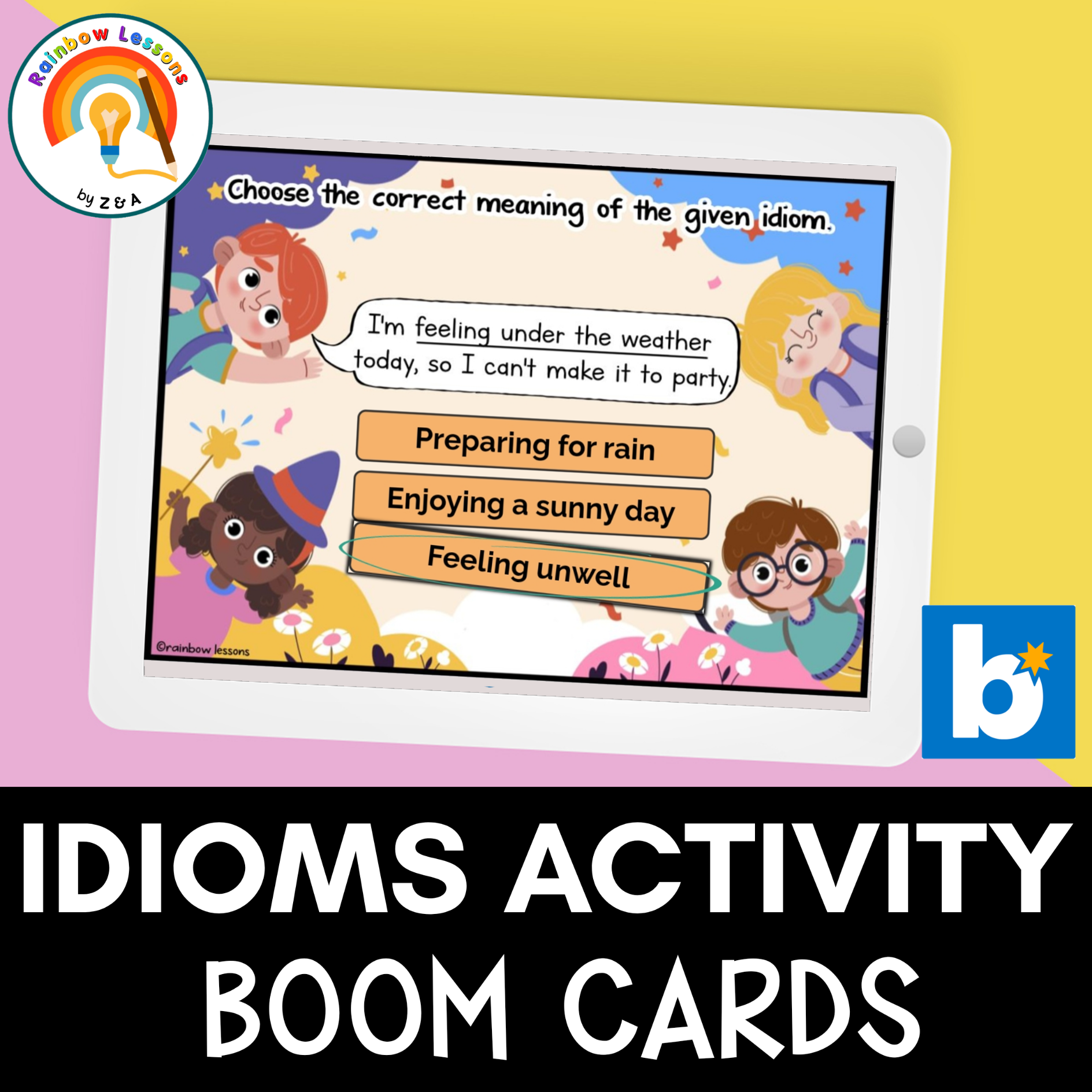 Idioms Activity Boom Cards | Figurative Language Boom Cards | Grammar Game