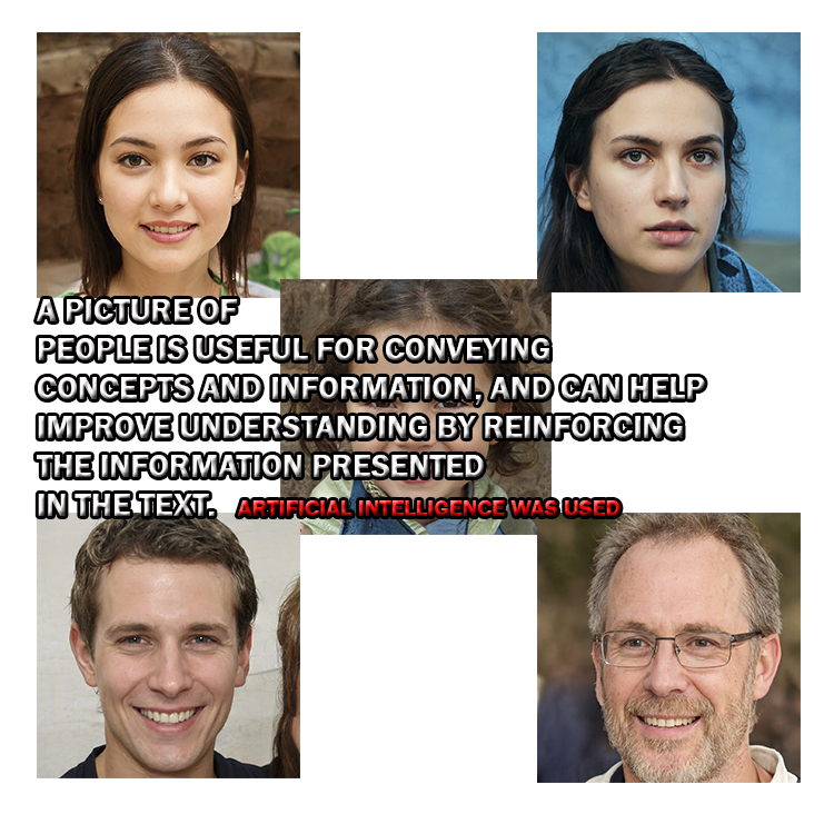 Pictures of people's faces are not real and do not exist.