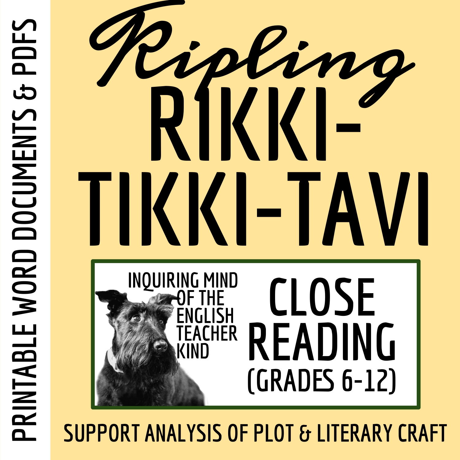 "Rikki-Tikki-Tavi" by Rudyard Kipling Close Reading Inference Worksheet