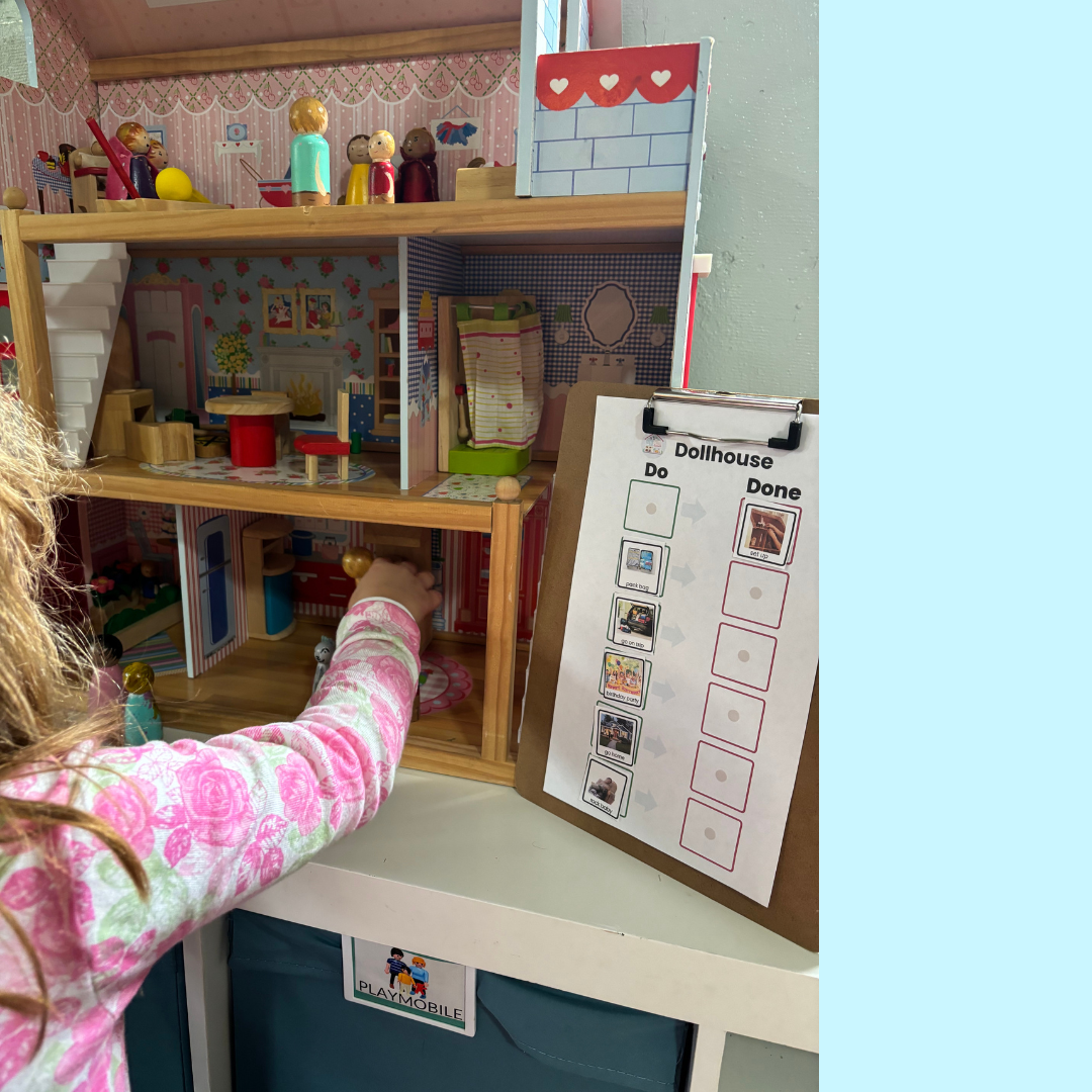 Dollhouse Visual Schedule Mini Activity Schedule for Autism Play Skills ...