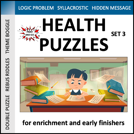 Health Puzzles: Set 3 - enrichment for early finishers