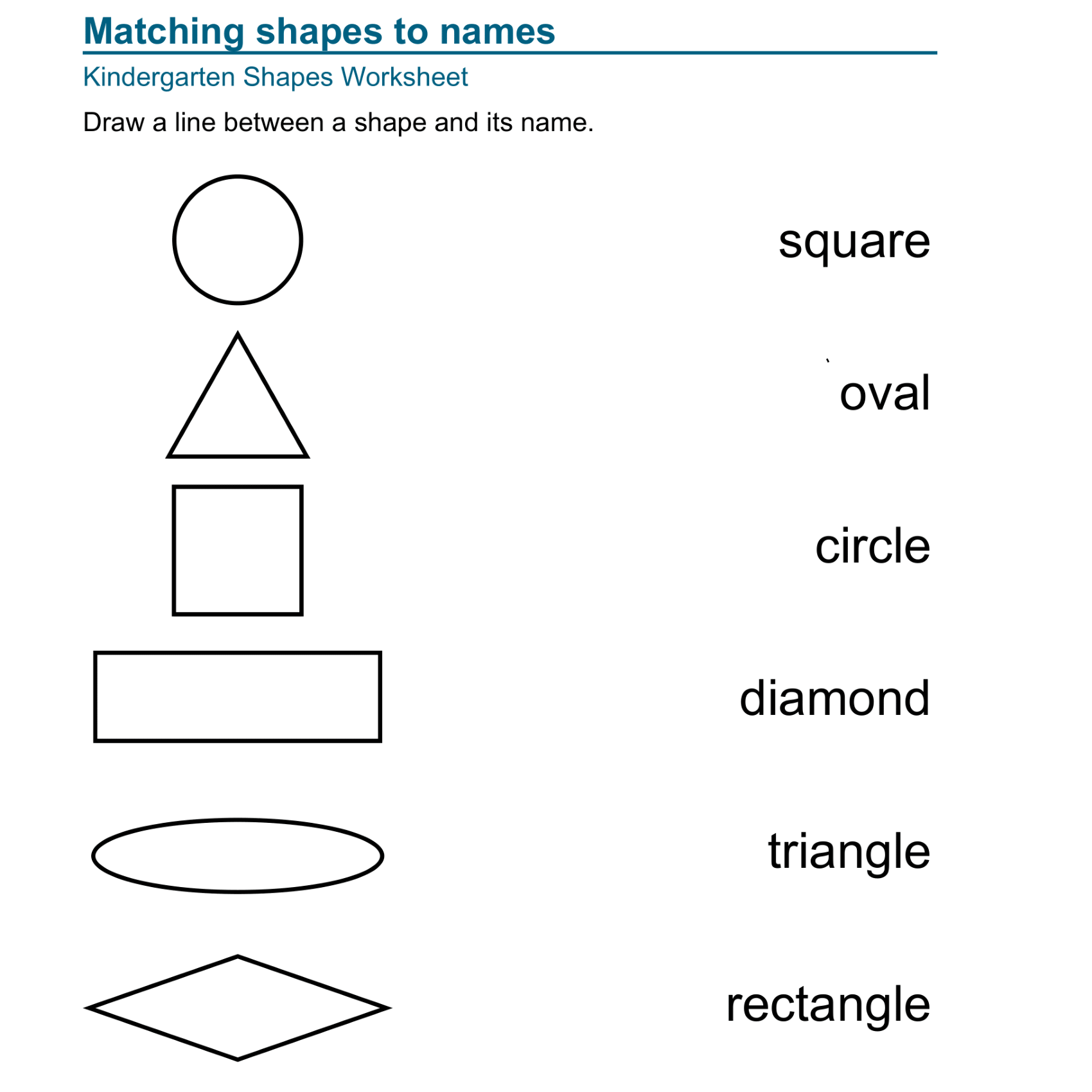 Kindergarten 2D Shape Recognition Worksheets