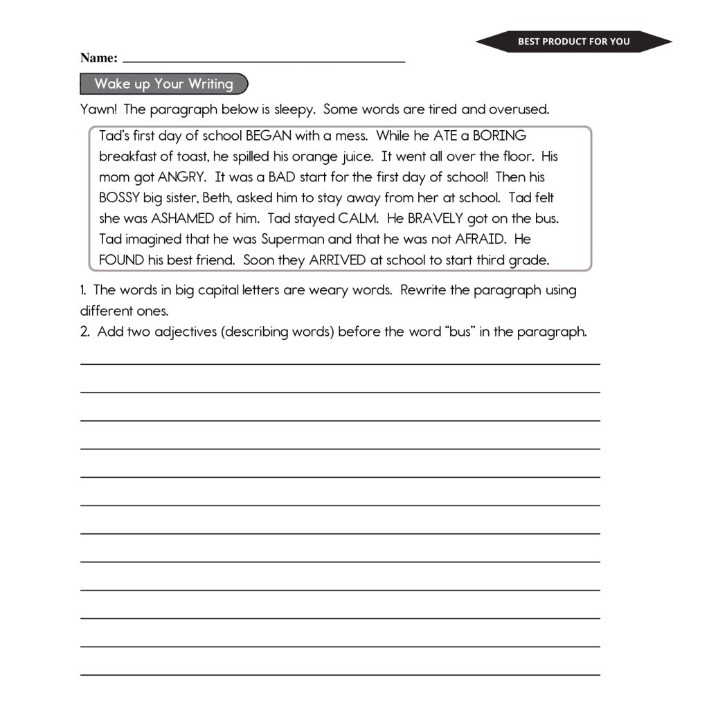 3rd Grade Writing Worksheets: Strengthen Writing Skills - Made By Teachers