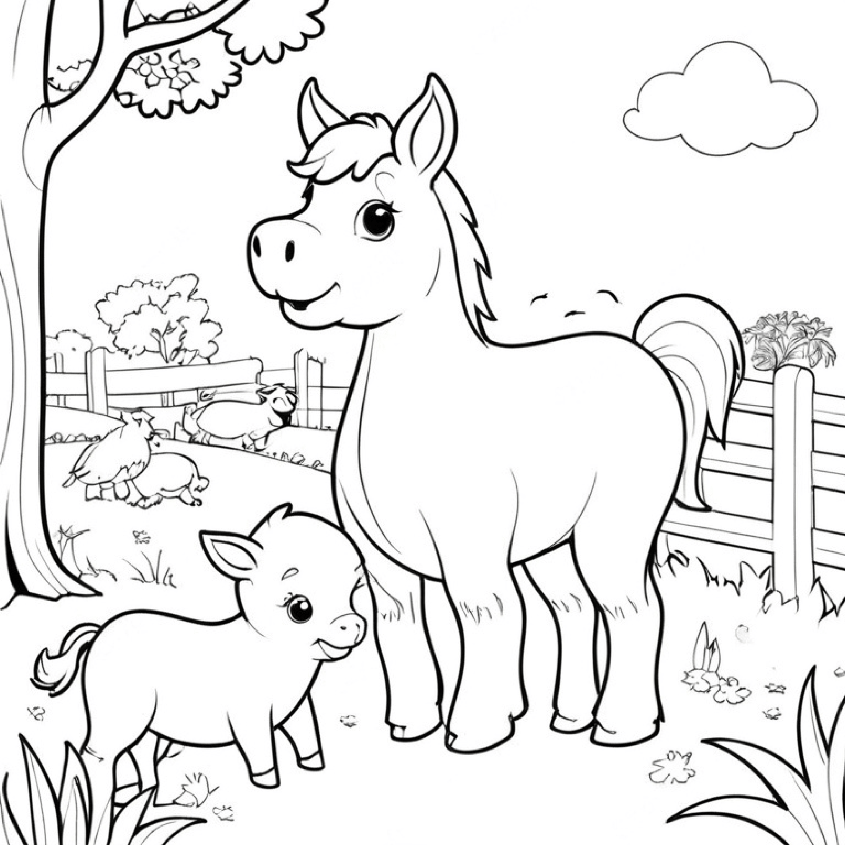 Farm Animals Coloring Pages: A Barnyard Adventure