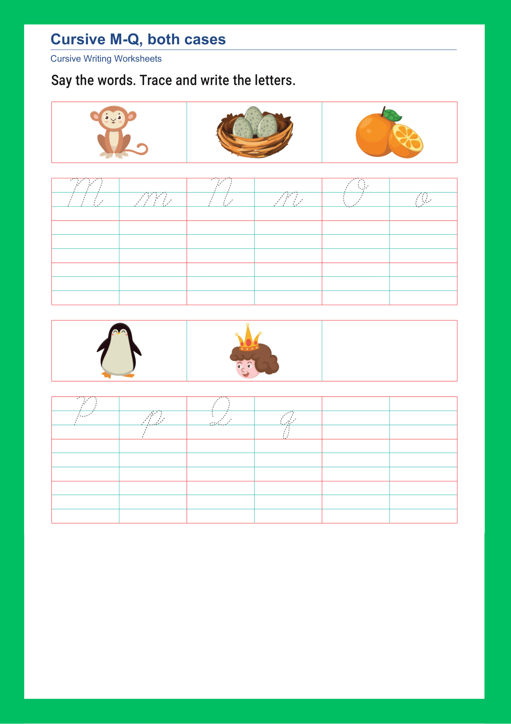 Cursive Writing Mastery: Complete Letter Practice Worksheets - Made By ...