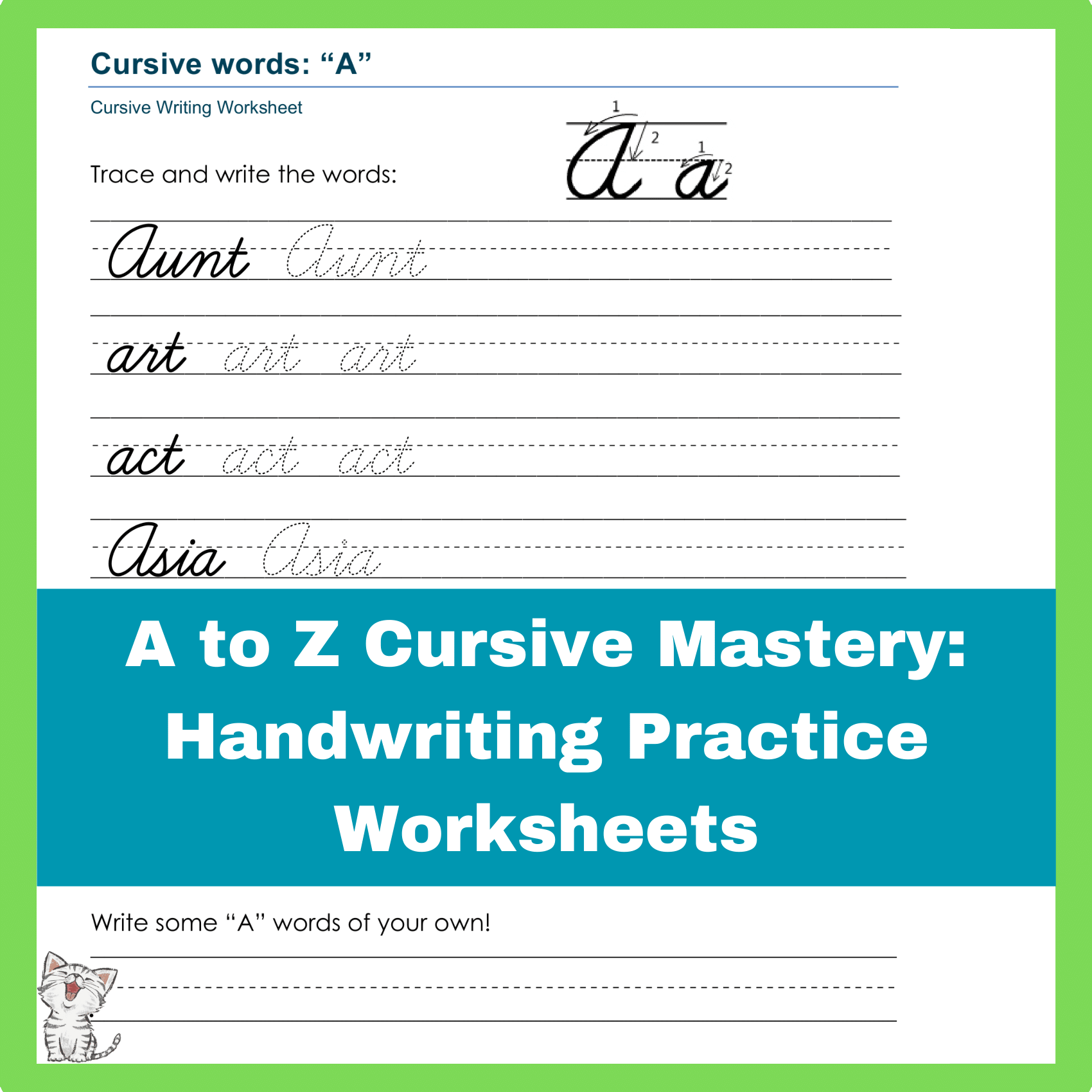 A to Z Cursive Words: Mastering Elegant Penmanship