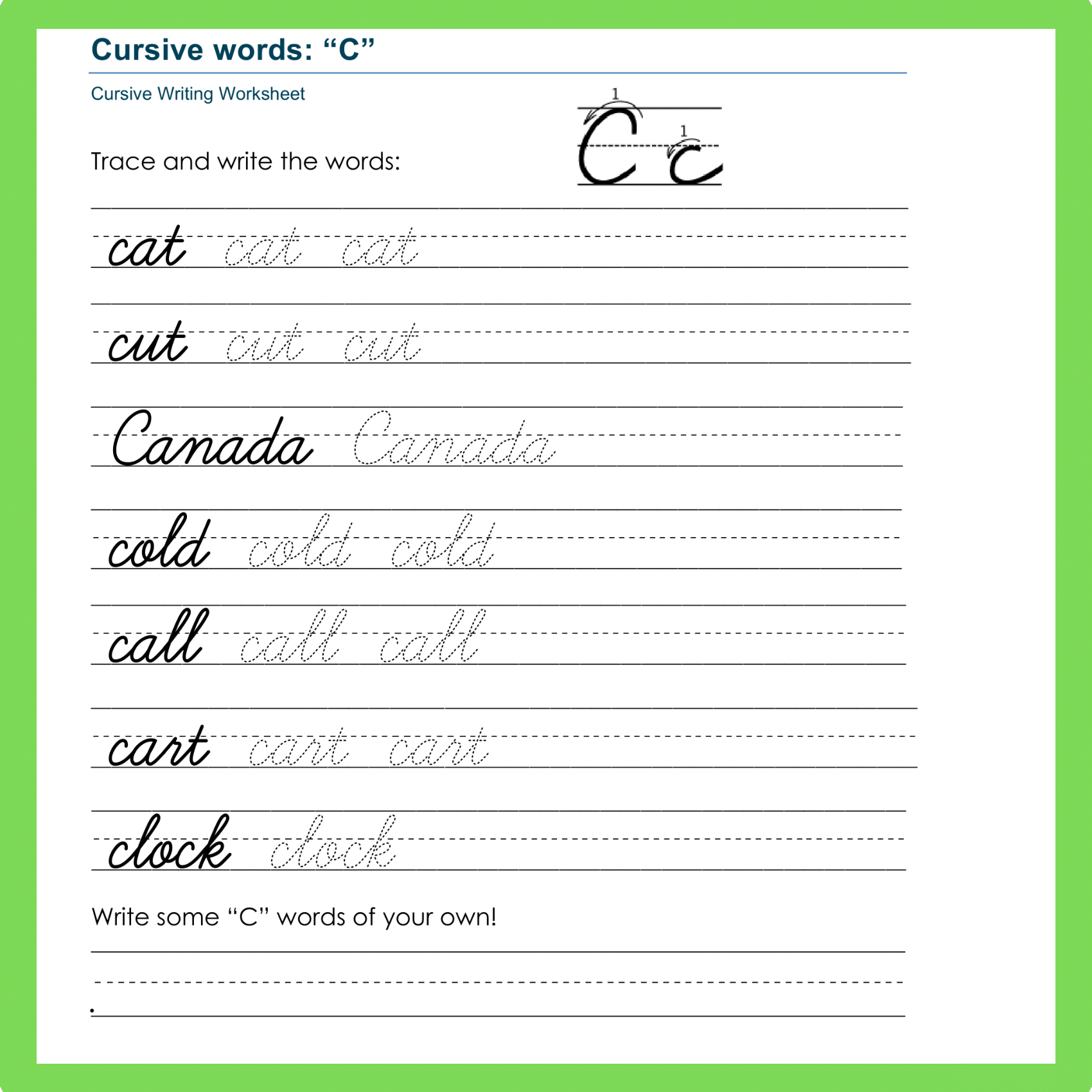 A to Z Cursive Words: Mastering Elegant Penmanship - Made By Teachers