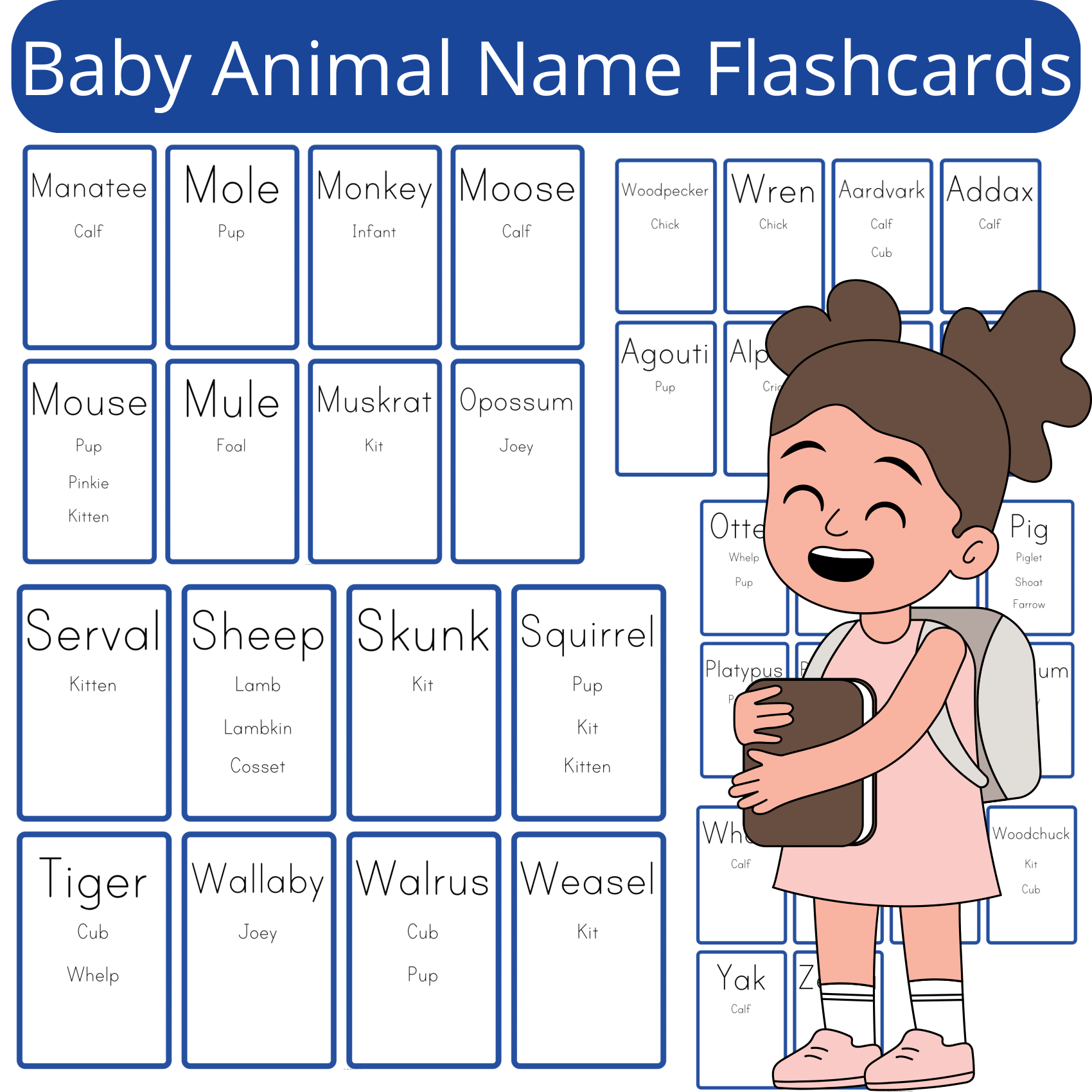 Baby Animal Name Flashcards: Fun and Interactive Learning for Little Explorers