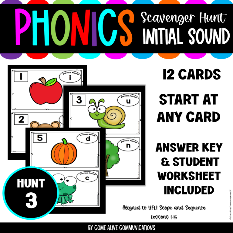 Initial Sound Scavenger Hunt: Engaging Phonics Activity for Letter and ...