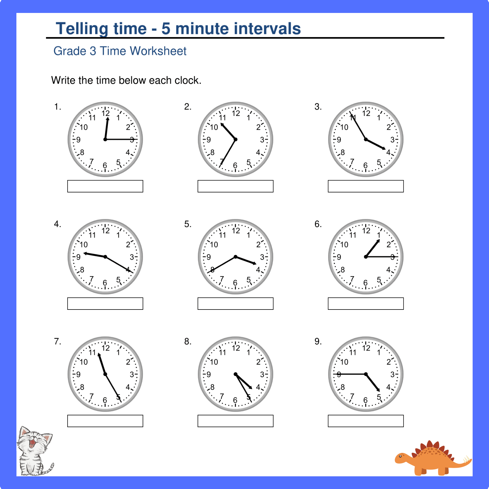 Analog to Digital Time Transformers Worksheets for Grade 3