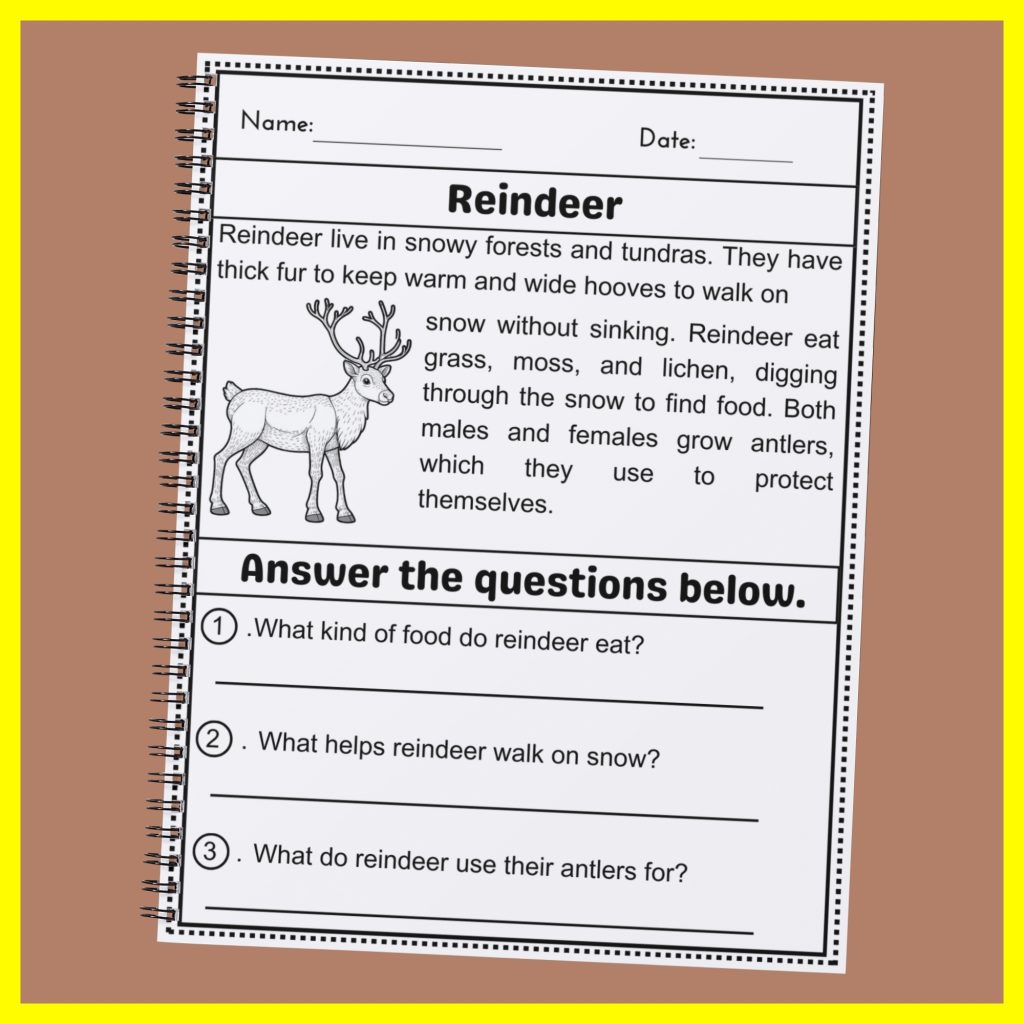 Animals in Winter Reading Worksheets for 1st Grade: Learn About Winter ...