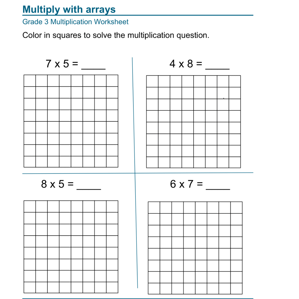Array Visualization: Exploring Multiplication Magic Worksheets | Made ...