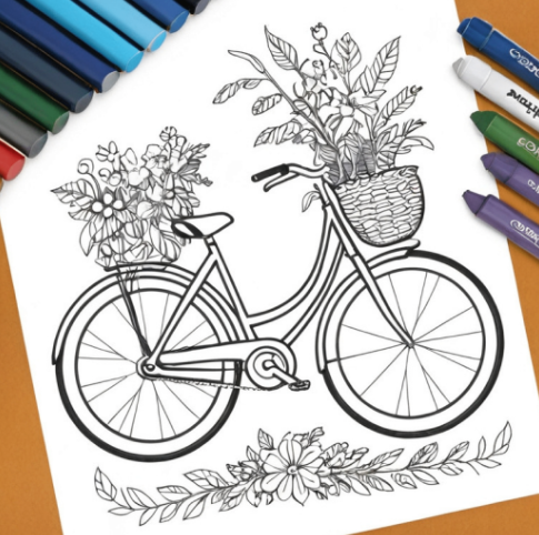 Bike Adventures: Adult Coloring Pages Collection