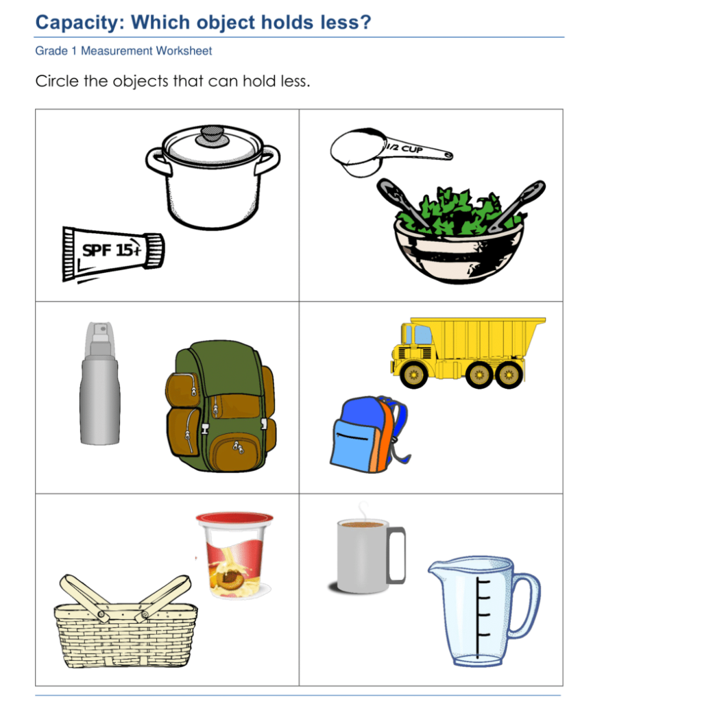 Exploring Capacity Exploring Capacity: Comparing Containers - Made By Teachers