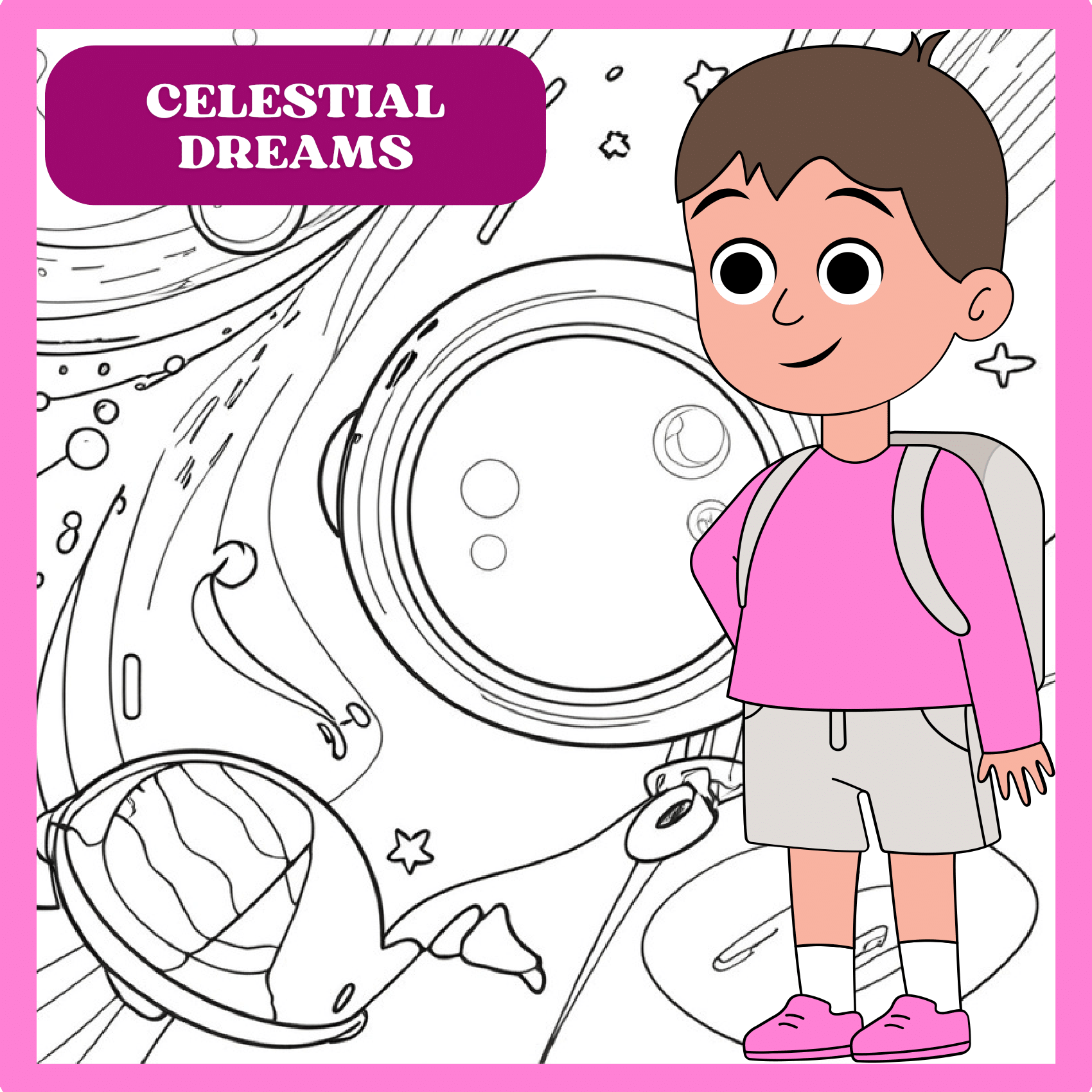 Celestial Dreams: Space Spectacle Coloring Galaxy