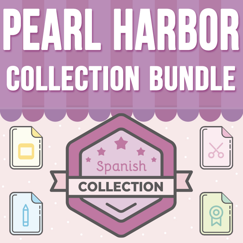 Pearl Harbor Collection BUNDLE SPANISH VERSION, PPT, Escritura, lectura y Manualidad