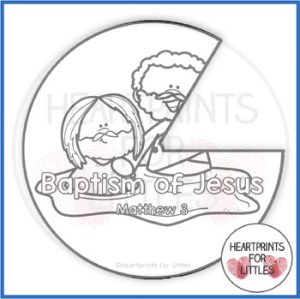 Baptism of Jesus Bible Story Wheel, Bible Craft, Matthew 3 - Made By ...