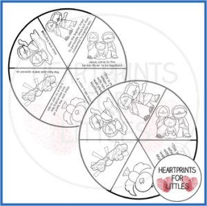 Baptism of Jesus Bible Story Wheel, Bible Craft, Matthew 3 - Made By ...