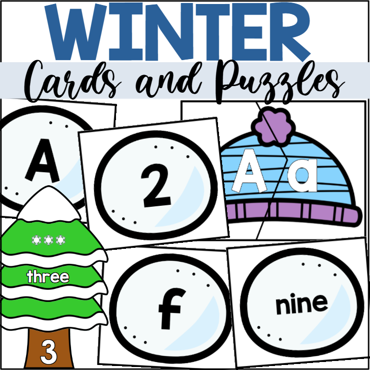 Winter Alphabet and Number Flash Cards and Puzzles - Made By Teachers