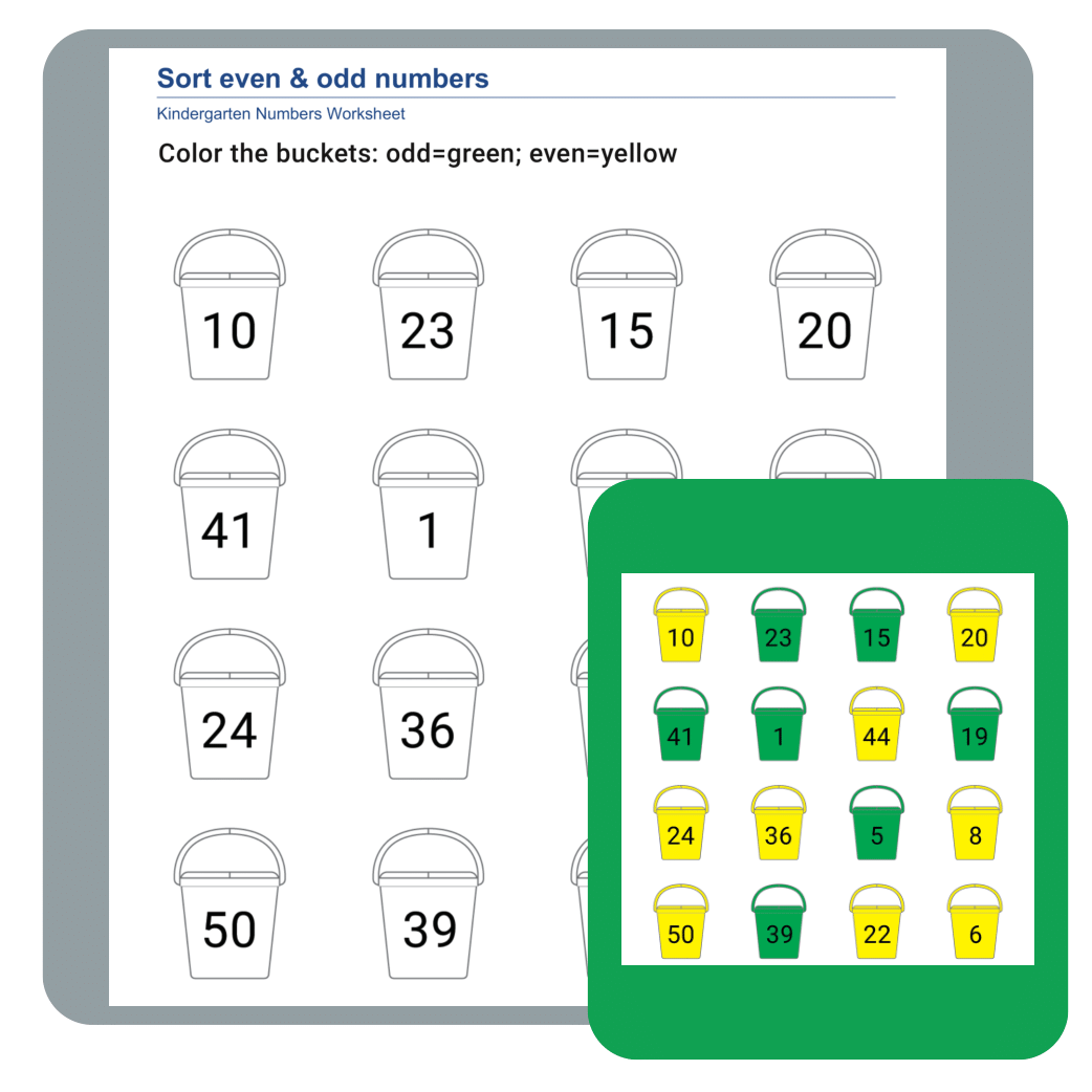 Even and Odd Numbers: Grade 1 Classification Worksheets