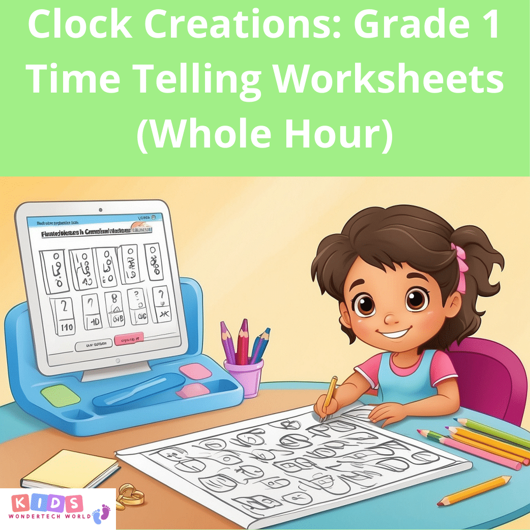 Clock Creations: Creative Time-Telling Worksheets for Grade 1