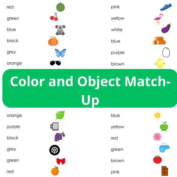 Color & Word Match: Kindergarten Worksheets for Color Recognition and ...