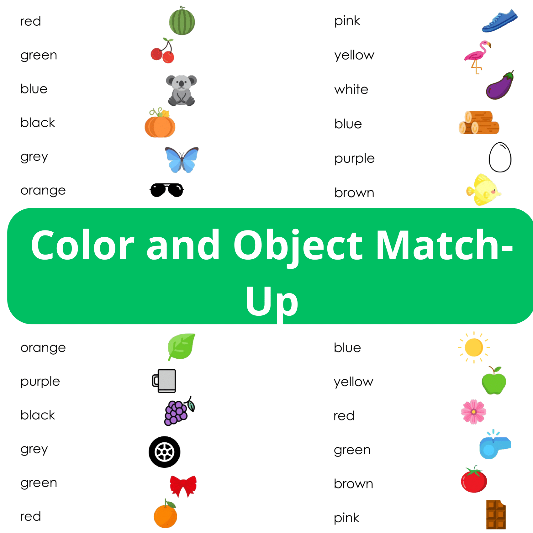 Color & Word Match: Kindergarten Worksheets for Color Recognition and Early Reading Skills