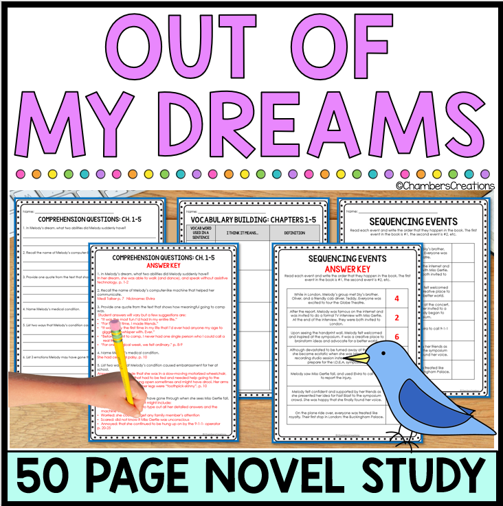 Out of My Dreams Book Unit Novel Activities Sharon M. Draper