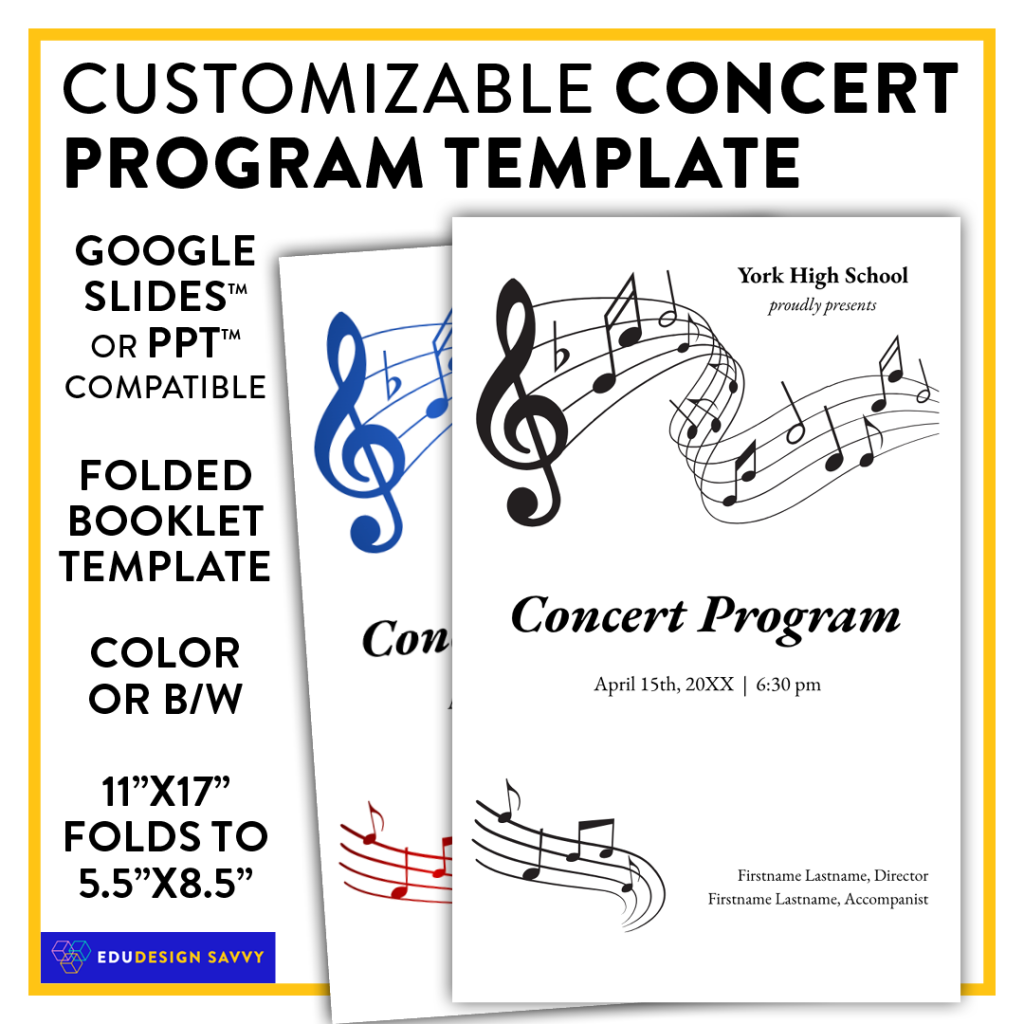 Music Concert Program Template | Musical Performance Program Template ...