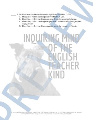 Hamlet Act 3 Scene 3 Close Reading Analysis Worksheet - Made By Teachers