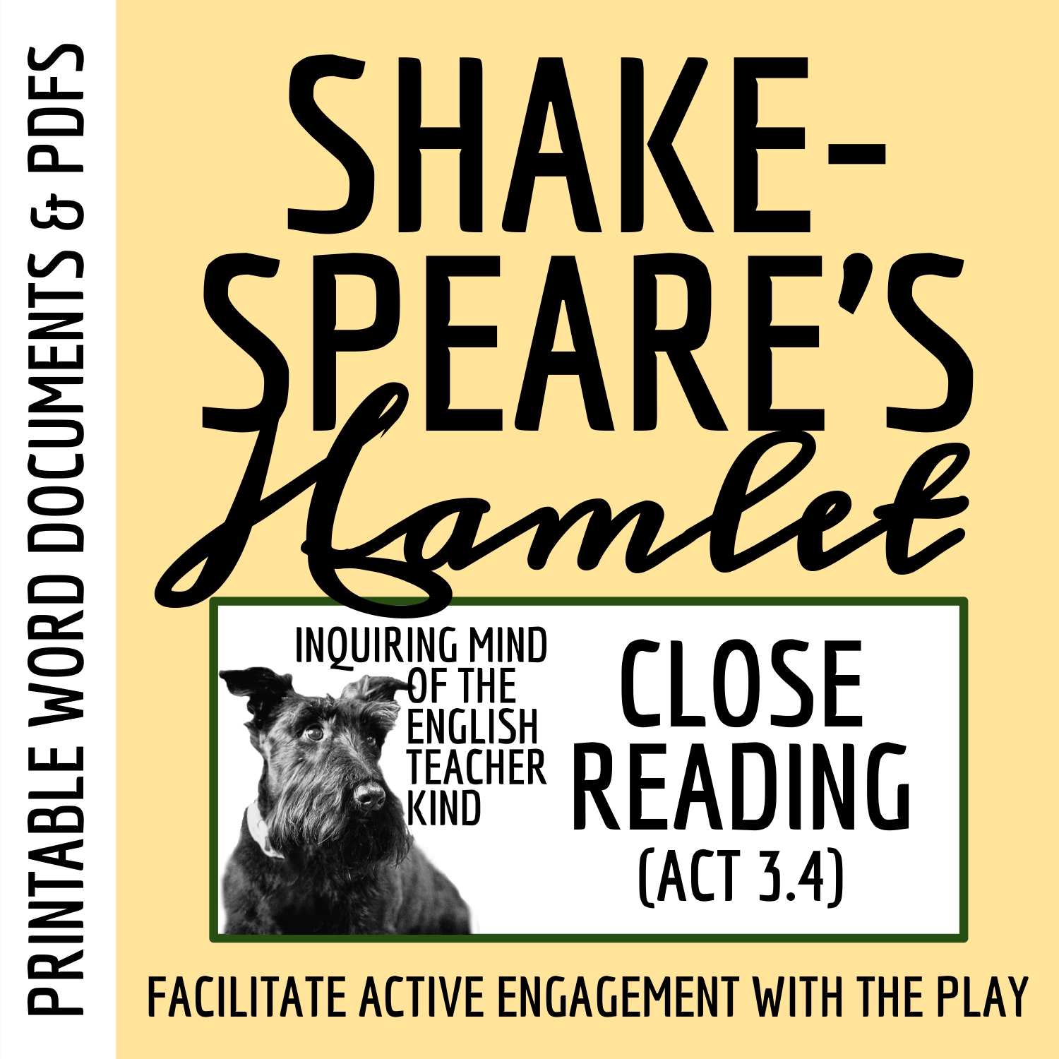 Hamlet Act 3 Scene 4 Close Reading Analysis Worksheet